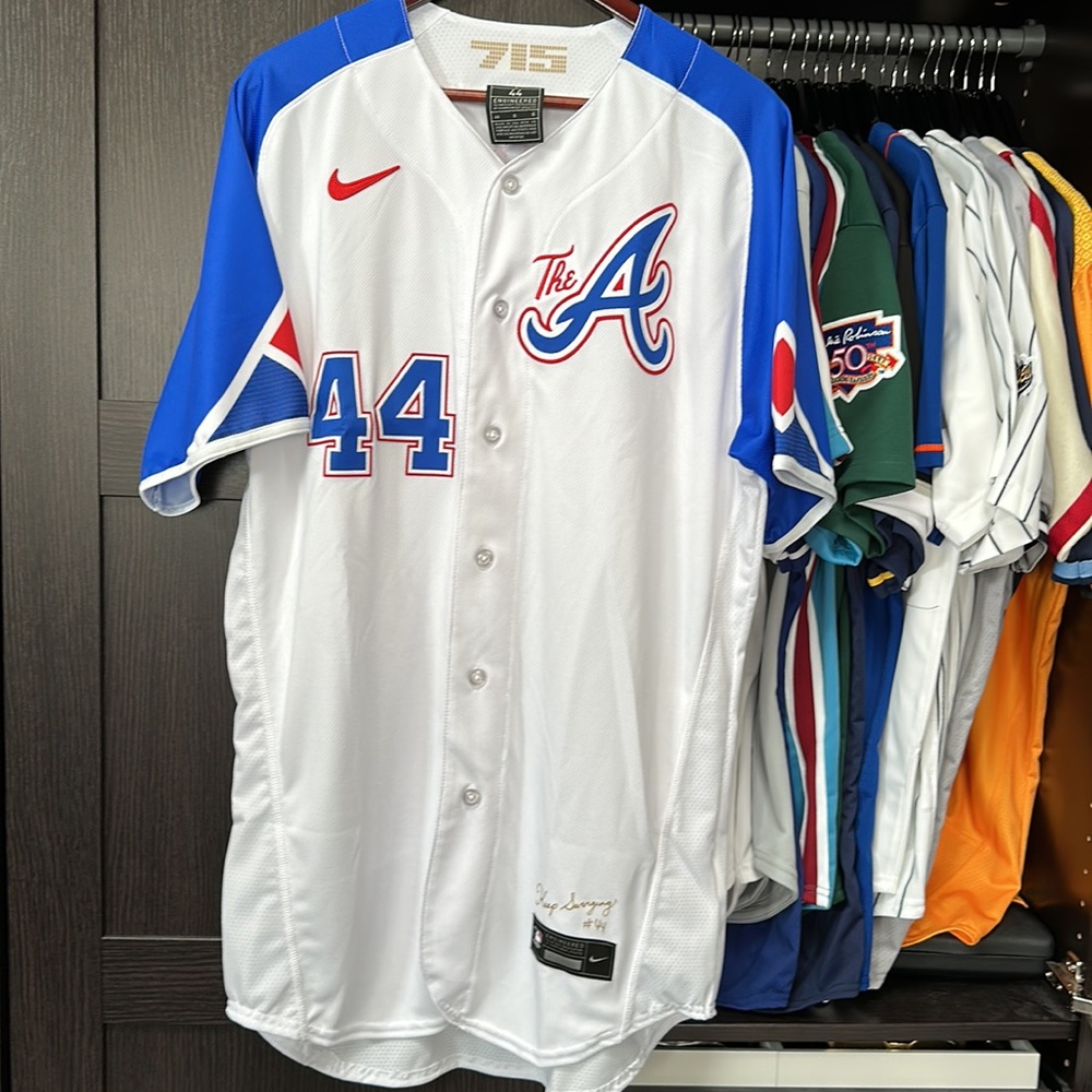 Hank Aaron Nike MLB Atlanta Braves 2023 City Connect Authentic Player Jersey